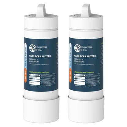 Picture of Crystala Filters Refrigerator Water Filter Compatible with Filter A, EDRARXD1, EDRARXD1B (Pack of 2)