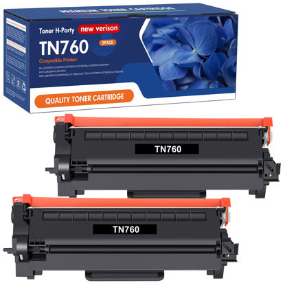 Picture of TN760 Toner for Brother Printer: Replacement for Brother TN730 TN 760 TN-730/TN-760 TN-760 TN-730 High Yield Black Cartridge MFC-L2710DW MFC-L2750DW DCP-L2550DW HL-L2350DW HL-L2395DW HL-L2370DW 2 Pack