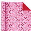 Picture of WRAPAHOLIC Reversible Valentine's Day Wrapping Paper - Mini Roll - 17 Inch X 33 Feet - Pink and Red Heart Design for Valentine's Day, Anniversary, Birthday, Wedding, Baby Shower