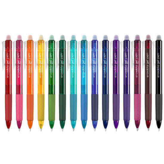 Picture of Vanstek 15 Colors Retractable Erasable Gel Pens Clicker, Fine Point(0.7), Make Mistakes Disappear, Premium Comfort Grip for Drawing Writing Planner and School Supplies