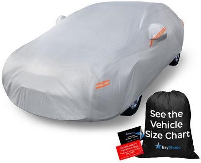 Picture of EzyShade 10-Layer Car Cover Waterproof All Weather - See Vehicle Size-Chart - Car Covers for Automobiles & Car Snow Cover - Full Exterior Covers - Winter Rain Sun SUV Sedan. Size A4 (See Size Chart)