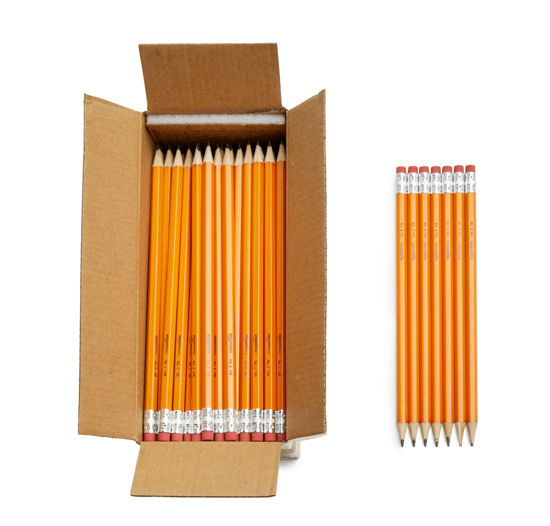 Picture of Amazon Basics Wood-Cased #2 Pencils, Pre-sharpened, HB Lead Bulk Box, 150 Count, Yellow