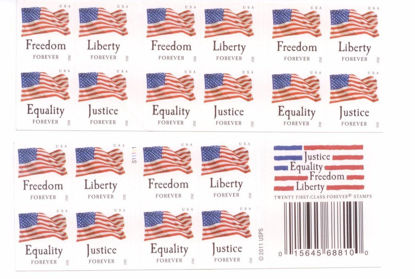 Picture of USPS Forever Stamps "Four Flags" Booklet of 20 Stamps