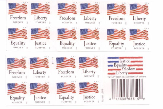 Picture of USPS Forever Stamps "Four Flags" Booklet of 20 Stamps