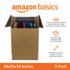 Picture of Amazon Basics Wardrobe Clothing Moving Boxes with Bar, 3 Pack, Brown, 20" x 20" x 34"