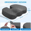 Picture of TushGuard Seat Cushion - Memory Foam Cushion for Office Chair, Car Seat, Airplane, Bleacher - Sciatica & Hip & Coccyx Pain Relief Desk Chair Cushion for Long Sitting Office Workers, Car Drivers