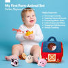 Picture of hahaland Baby Toys 6-12 Months - Surprise Barn with Stuffed Farm Animals, Rattle, Crinkle Paper, Mirror - Busy Montessori Toys for Babies, Sensory Balls for Toddlers 1-3 - Infant Valentines Baby Gifts