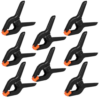 Picture of 12 Pack Plastic Spring Clamps, 3.5inch Small Heavy Duty Clips for Crafts, Backdrop Stand, Woodworking, Photography Studios (Black)