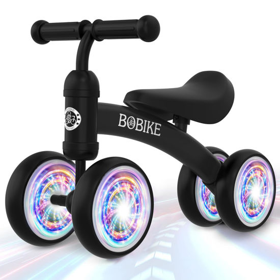 Picture of Baby Balance Bike Toys for 12-36 Months Kids Toy Boy and Girls Gifts Toddler Best First Birthday Gift Children Walker No Pedal Infant 4 Wheels Bicycle (Colorful, Black-Light)