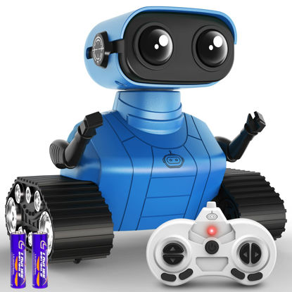 Picture of Hamourd Robot Toys for Boys Girls, Rechargeable Remote Control Emo Robots with Auto-Demonstration, Flexible Head & Arms, Dance Moves, Music, Shining LED Eyes for 5+ Years Old Kids