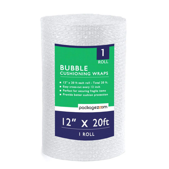 Picture of 12 inch x 20 ft Bubble Cushioning Wrap, Perforated Every 12" Protective Packing Moving & Shipping Supplies for Boxes & Fragile Items