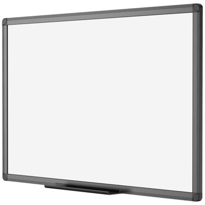 Picture of VIZ-PRO Magnetic Dry Erase White Board, 36 X 24 Inches, Black Aluminium Frame