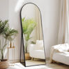 Picture of Sweetcrispy 64"x21" Arched Full Length Mirror, Standing or Leaning Full Body Mirror with Aluminum Alloy Thin Frame, Suitable for Bedroom or Cloakroom,Black