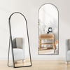 Picture of Sweetcrispy 64"x21" Arched Full Length Mirror, Standing or Leaning Full Body Mirror with Aluminum Alloy Thin Frame, Suitable for Bedroom or Cloakroom,Black