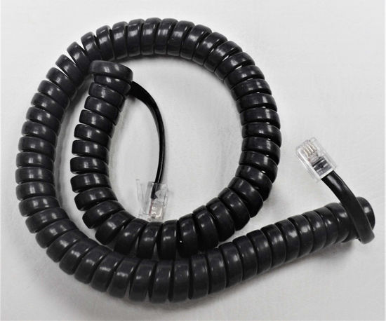 Picture of DIY-BizPhones Charcoal Gray 9 Ft Handset Cord Compatible with Toshiba Phone DKT2000 DKT3000 DKT3200 Series DKT2010 DKT2020 DKT3010 DKT3020 DKT3210 DKT3220 H S SD Receiver Curly Coil