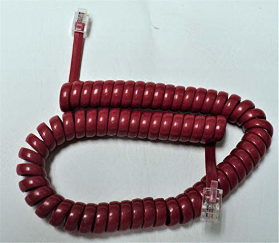 Picture of Red Short Handset Cord Compatible with AT-T Phone Trimline 210 220 230 Princess 500 554 2500 2554 Landline Curly Coil by DIY-BizPhones