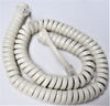 Picture of DIY-BizPhones Barely Off White Medium Length Generic Handset Cord Fits Nearly All Landline Phones Telephone Receiver Wire Cable 4P4C RJ9 Universally Compatible Replacement Curly Coil Desk 12' Ft