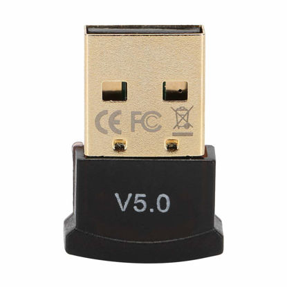 Picture of USB 5.0 Bluetooth Dongle Adapter, USB Stereo Audio Adapter Dual Mode Emitter Accepter, for TV PC,Win 10,8.1,8,7 Laptop PC to Bluetooth Headphone Speaker Headset Keyboard Mouse