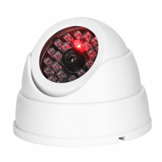 Picture of Simulated Surveillance Camera ABS Plastic Simulation Video Surveillance Camera Anti-Thief Fake Camera with Led Light Indicator Easy to Install and Operate