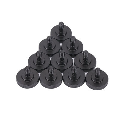 Picture of Camera Flash Bracket Screw, 10Pcs Solid 1/4 Male to 1/4 Female Screw Black Sturdy for Dual L Shaped Camera Flash Bracket