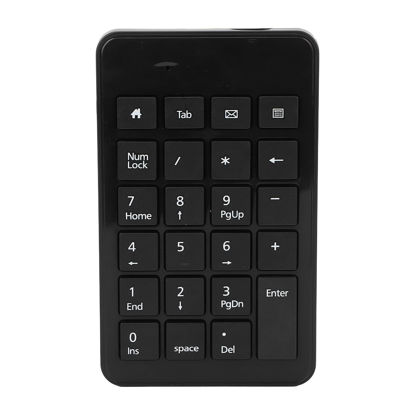 Picture of Heayzoki Wired USB Numeric Keypad, 23 Full Size Keys & Ultra Slim Lightweight Ergonomic Number Pad Design, for Laptop, Desktop, Computer, PC (Black)