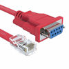 Picture of CableRack 6ft DB9 Female to RJ45 Male Rollover Console Cable for Cisco Red