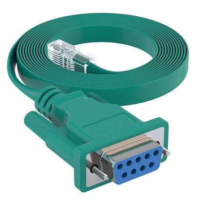 Picture of CableRack 6ft DB9 Female to RJ45 Male Rollover Console Cable for Cisco Green