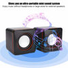 Picture of Computer Speakers Mini Cube USB Speaker Stereo 3.5mm Jack Wired Multimedia Speaker Computer Speaker For PC Monitor Desktop Laptop PC Computer Gaming Smartphones Tablets Projectors TVs(Dual Track)