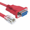 Picture of CableRack 10ft DB9 Female to RJ45 Male Rollover Console Cable for Cisco Red