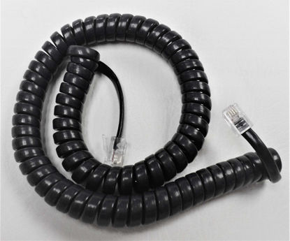 Picture of DIY-BizPhones 5-Pack Black 9 Ft Handset Cords Compatible with Panasonic KX DT321 DT333 DT343 DT346 NT136 NT321 NT333 NT343 NT346 NT366 Phone B DT300 NT300 Series Receiver Curly Coil Lot