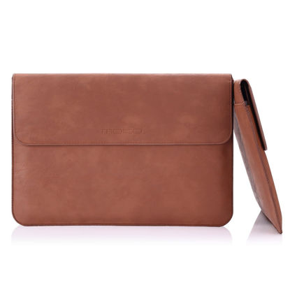 Picture of MoKo 12.9 Inch Tablet Sleeve Case, Protective PU Leather Bag Fit iPad Pro 12.9 3rd/4th Generation 2018-2020, iPad Pro 12.9 2021/2020/2018, with Built-in Card Slot Document Pocket - Brown