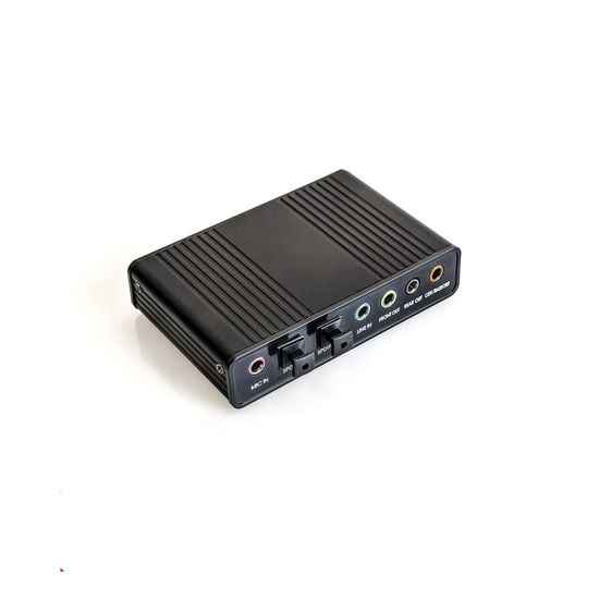 Picture of 5.1 USB Audio Sound Card with SPDIF, External USB Sound Card Adapter for PC Laptop Audio, Support 48/44 KHz Sampling Rate, Black Audio Adapter for Recording