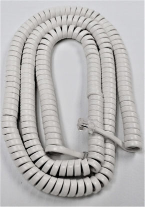 Picture of DIY-BizPhones 5-Pack White 25' Ft Long Handset Cord Compatible with AT-T Landline Phone Trimline Princess CL2909 CL4940 Receiver Curly Coil Lot