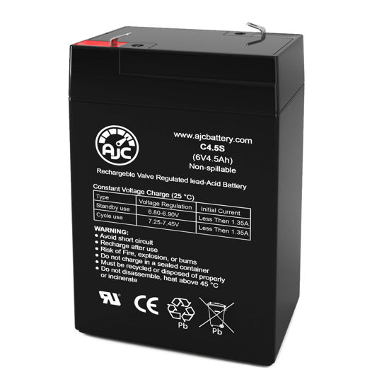 Picture of AJC Battery Compatible with Portalac PE6V4.5 6V 4.5Ah UPS Battery