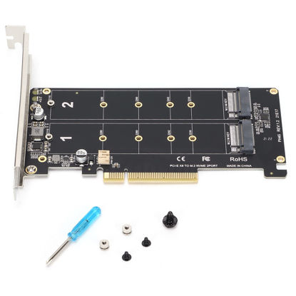 Picture of PH45 Adapter Card, Reader Expansion Card, M.2 Adapter Dual M.2 PCIE Adapter, M Key Hard Disk, Dual M.2 NVMe SSD to PCIE X8 M Key Hard Drive Converter (ph45)