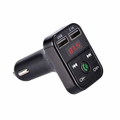 Picture of SaiDian 1 Pcs Black Fm Transmitter Bluetooth for Car MP3 Player USB Charger Audio Adapter Receiver Hands-Free Calling