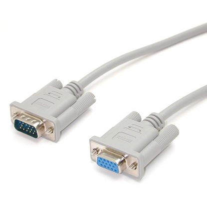 Picture of StarTech.com 15 ft VGA Monitor Extension Cable - HD15 M/F - Supports resolutions up to 800x600 (MXT105) Gray