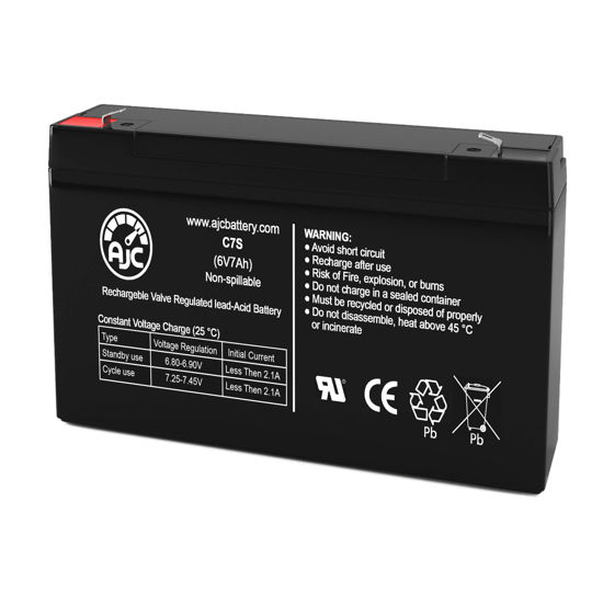 Picture of AJC Battery Compatible with Panasonic LC-P067R2P LCP067R2P 6V 7Ah UPS Battery