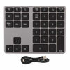 Picture of Wendry Bluetooth Number Pad, Wireless 35 Keys Numeric Keypad Rechargeable Ultra-Thin Keyboard Compatible with Bluetooth 5.0(Gray)