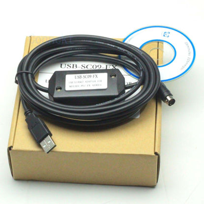 Picture of New PLC Programming USB-SC09-FX Cable for Mitsubishi MELSEC USB to RS422 Adapter