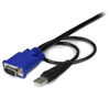 Picture of StarTech.com 15 ft 2-in-1 Ultra Thin USB KVM Cable - Video / USB cable - USB, HD-15 (VGA) (M) to HD-15 (VGA) (M) - 15 ft - black - SVECONUS15