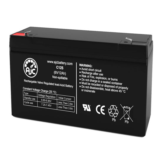 Picture of AJC Battery Compatible with Rhino SLA10-6 T25 6V 12Ah UPS Battery