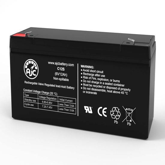 Picture of AJC Battery Compatible with Coopower CP6-10 6V 12Ah Sealed Lead Acid Battery