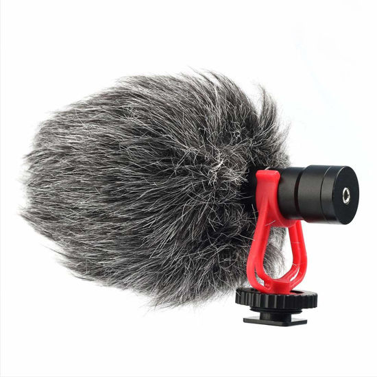 Picture of Akozon Recording Microphone, Condenser Mic Super Cardioid Directional Shotgun Microphone for Mobile Phone DSLR Cameras Live Broadcast Vlog