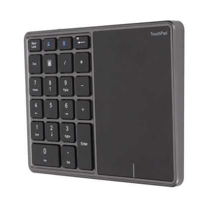 Picture of Heayzoki Number Pad Mouse Combo, 2 in 1 BT Number Pad Touchpad Mouse 22 Keys, Bt4.2 2.4G Type C Charging Keyboard 500Mah Battery Numeric Keypad for Office (Iron Gray)