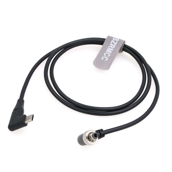 Picture of SZRMCC 12V PD Type-C USB C to Locking DC 2.1 2.5 Trigger Power Cable for Atomos Battery Eliminator Shinobi 7 Shogun Connect Video Devices Pix-E7 E5 Monitor (19.7inches/50cm, Right Angle Locking DC)