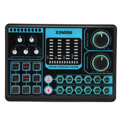 Picture of Professional Live Sound Card,Audio Mixer,Lossless Sound Support OTG Digital Interface Intelligent Noise Cut Sound Effects Board, Karaoke, Voice Chat, Live, Periscope, Livestream,etc(Sound Card)