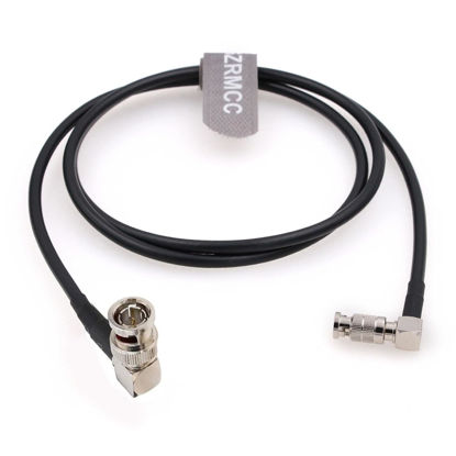 Picture of SZRMCC 12G SDI BNC Cable UHD 4K Micro BNC to Standard BNC Male Right Angle 75 Ohm High Density Video Coaxial Cable for Blackmagic Video Assist 5" Monitor (60cm)