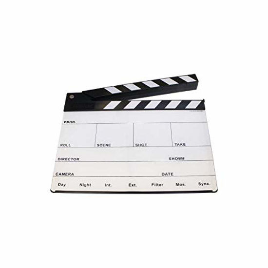 Picture of Cavision V2 Next-Gen Professional Clapper Slate with White Painted on Black Background