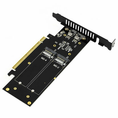 Picture of JEYI iHyper M.2 PCIE4.0 X16 to 4X NVME Adapter Card PCIE4.0 GEN4 X16 to 4X NVME RAID Card PCI-E VROC Card